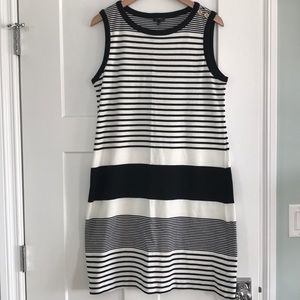 Talbots black/white cotton tank dress